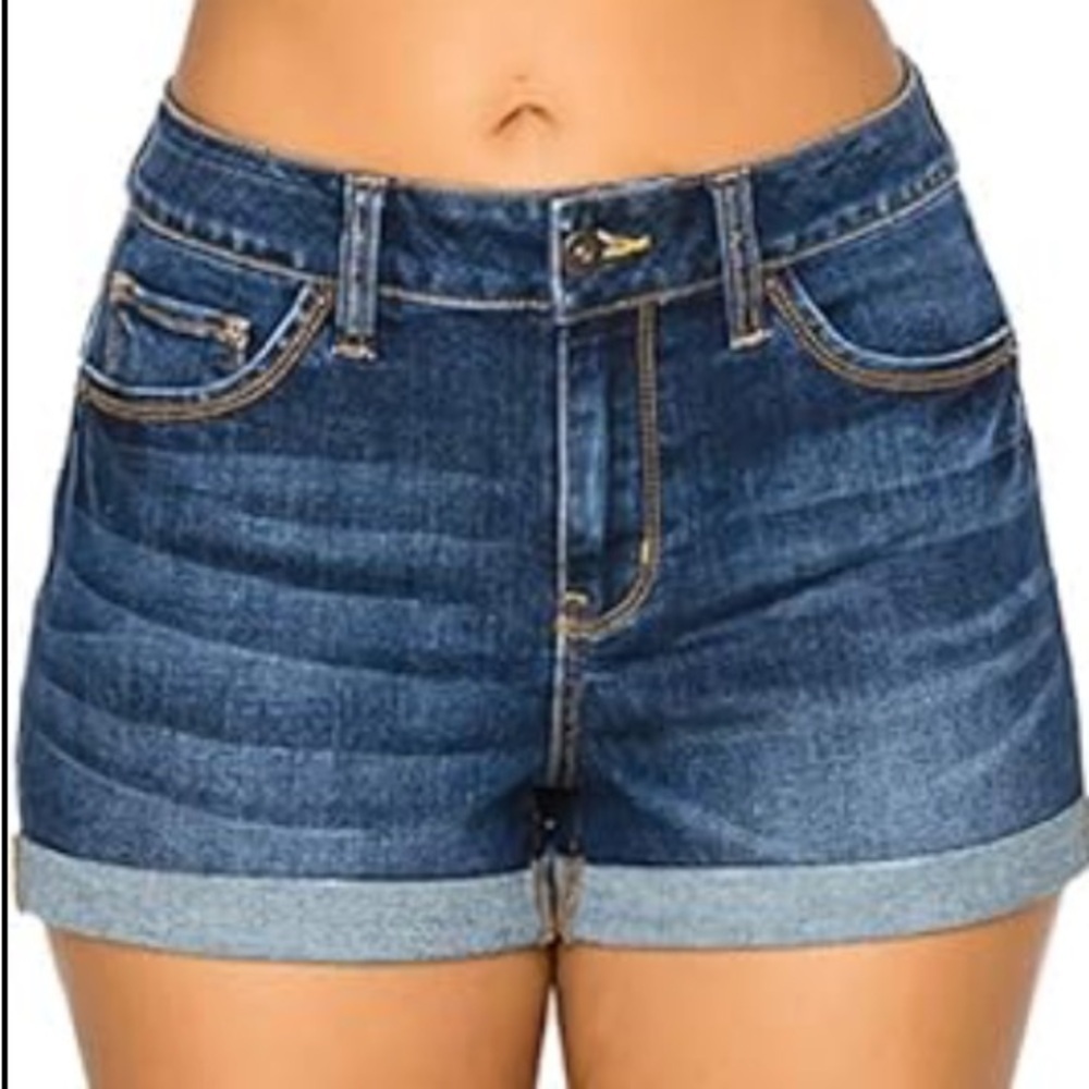 Joe Fresh Denim Cuffed Hem Jean Shorts Women’s Size 25 (0) Blue Stretch Cotton